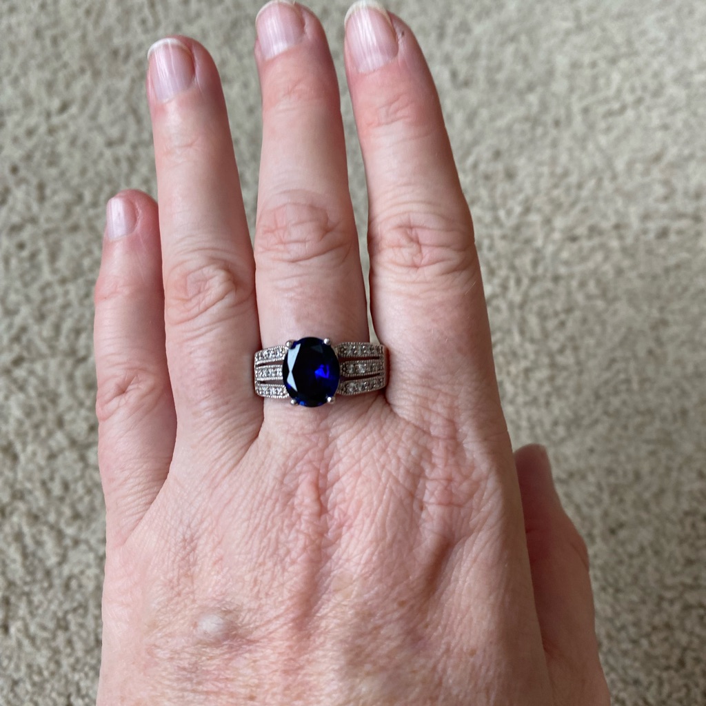 Sapphire And Silver Women's Ring